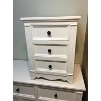 pure white bed side table 3 drawers